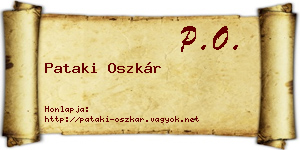 Pataki Oszkár névjegykártya