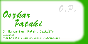 oszkar pataki business card